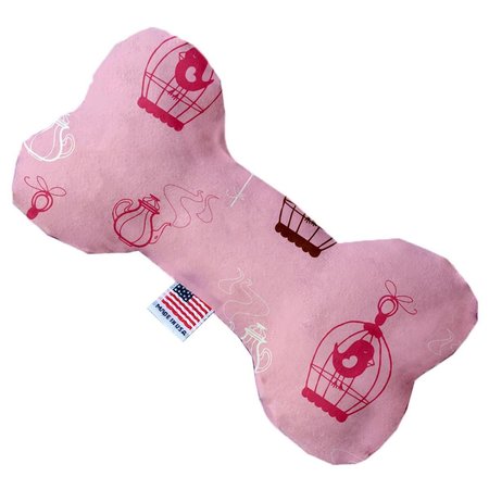 MIRAGE PET PRODUCTS 6 in. Pink Whimsy Bird Cages Bone Dog Toy 1117-TYBN6